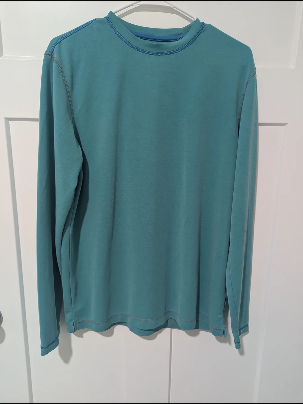 Bugatchi Long Sleeve Crewneck in Teal
